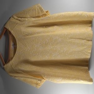 lABELBe yellow lace lined blouse Sz 22